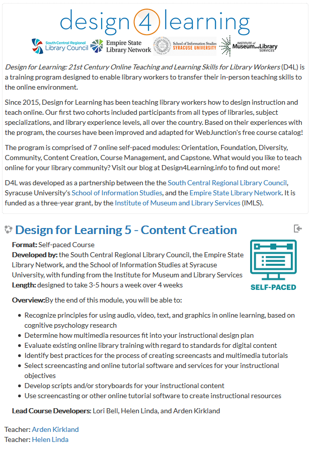 Screenshot of Content Creation Module
